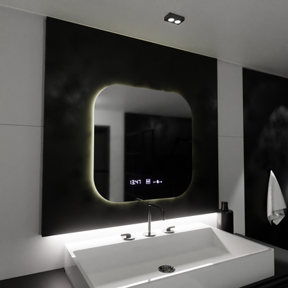 Obdélníkový LED zrcadlo 60x60cm harmonie pohybový pohyb Marcellow System Postižení & Daim teploměr