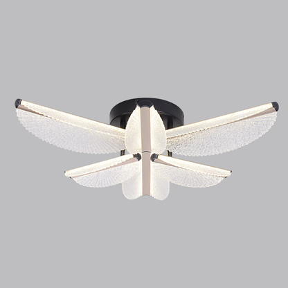 LED lustr s dálkovým ovládáním TULLIO 68W, 6 okvětních lístků, studené/teplé/neutrální světlo, stmívatelné, černá