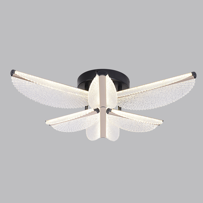 LED lustr s dálkovým ovládáním TULLIO 68W, 6 okvětních lístků, studené/teplé/neutrální světlo, stmívatelné, černá