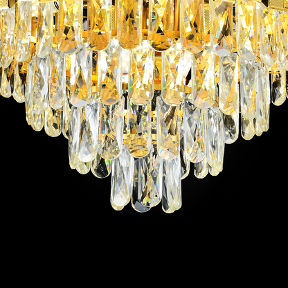 Crydelabure Crystal Aurelio Radiant 8xE14, průměr 60 cm, lesklé zlato, rebbabilní výška