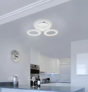 VELKÝ LED lustr 24W, 3 kruhy, neutrální světlo, bílý