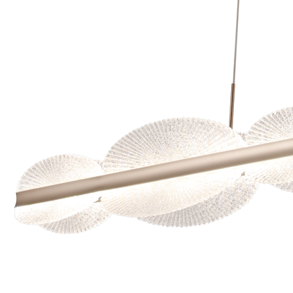 Závěsný LED lustr s dálkovým ovládáním ISOTTA 105W, Studené/Teplé/Neutrální světlo 3000K/4000K/6000K, Stmívatelné, Nastavitelná výška, Černá a stříbrná, Kov a Crystal