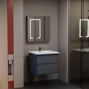 Sada koupelnového nábytku SANTORINI, 60x50cm, 2 kusy, šedá a bílá