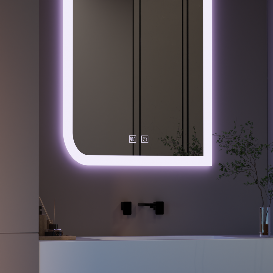 Obdélníkové LED zrcadlo, 60X80cm, E69S/60X80, Touch, Demist System