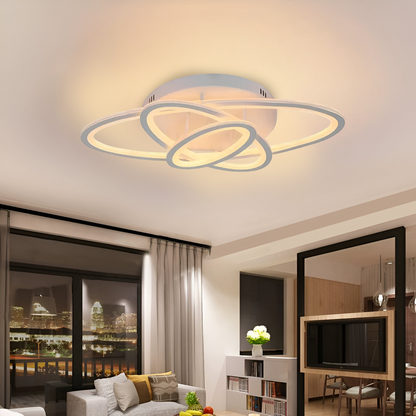 LED CHANDIER s gentianským dálkovým ovládáním, 75W, 3 elipsy, chladné/horké/neutrální světlo, nestabilní, bílé