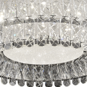 LED lustr LLC130/1CH, Křišťál a kov, 31W, 1 kruh, Stmívatelný, Nastavitelná výška, Studené/Teplé/Neutrální světlo, Luxusní osvětlení