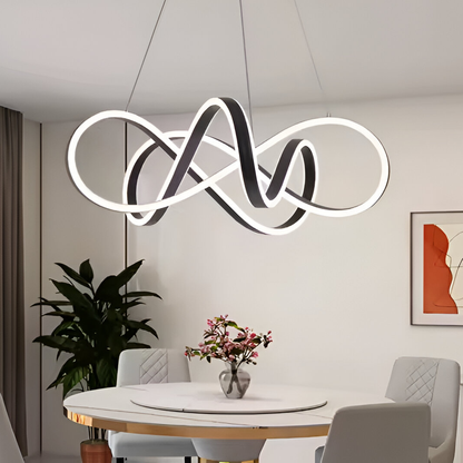 LED CHANDIER SUSPEDENDED s dálkovým dálkovým ovladačem Halo, 138W, nastavitelná výška, studená/horká/neutrální světlo, nestabilní, černé