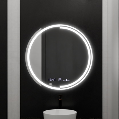 60 cm kulatý LED zrcadlový pohyb Senzor Consuel Marcellow Dimable Clock Defrosting System