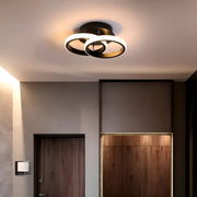 LED lustr VERTEX CIRCULA 22W, 2 kruhy, kovové rámy, studené/teplé/neutrální světlo, černá