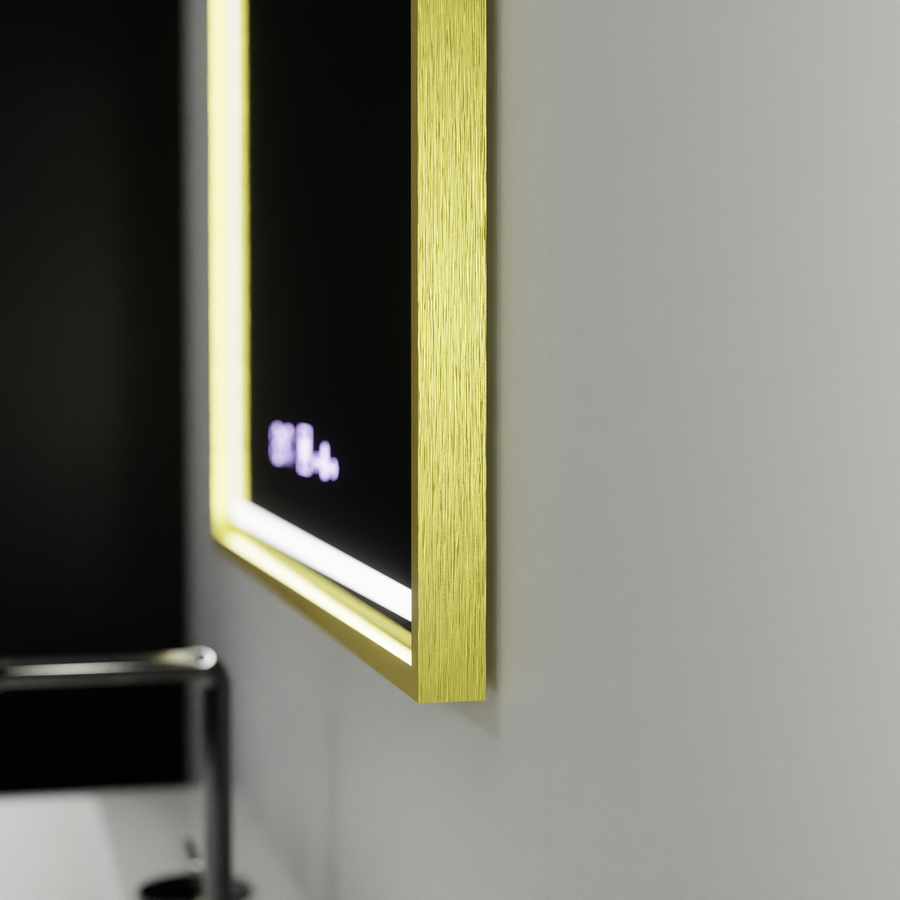 LED obdélníkový LED zrcadlo 80x60cm Crystallo Motionglow Marcello Dimable Clock Dezoring System