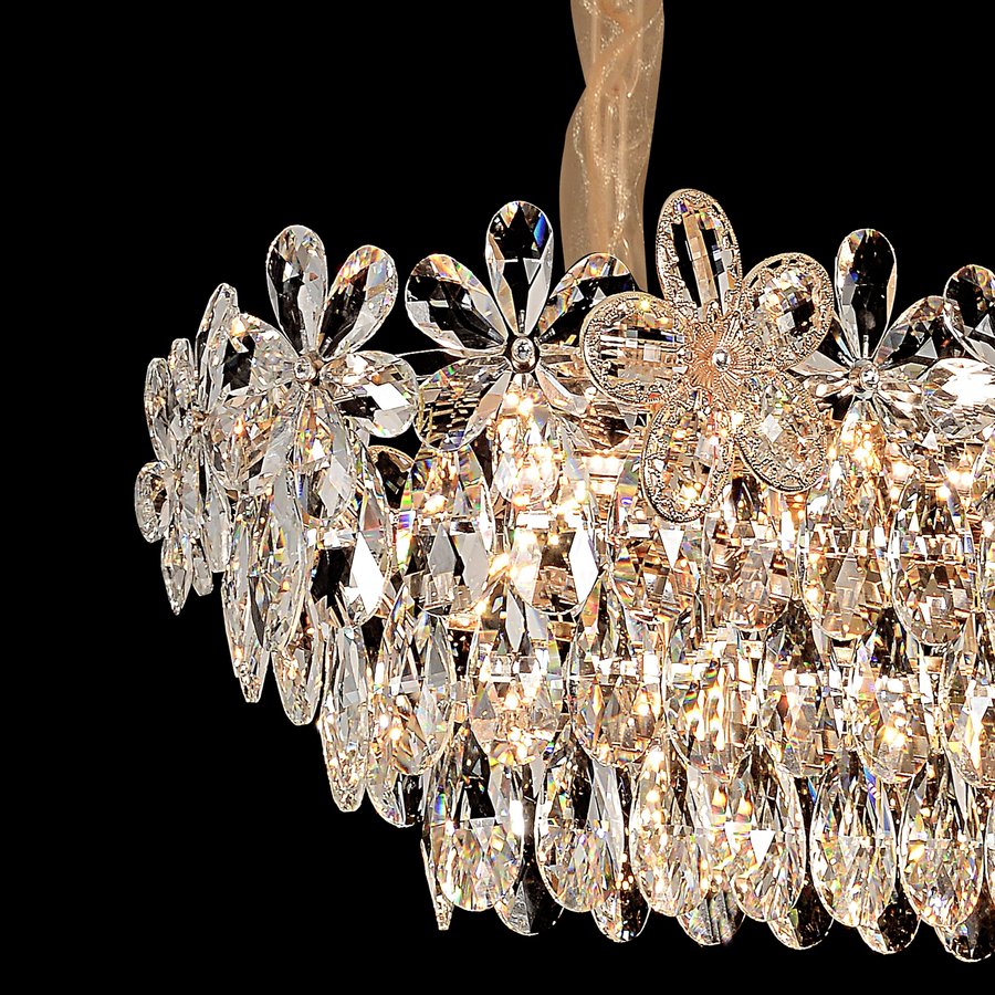 Crystal Crydelabru Windsor Regalis 10x E27, průměr 85 cm, lesklé zlato, nastavitelná výška