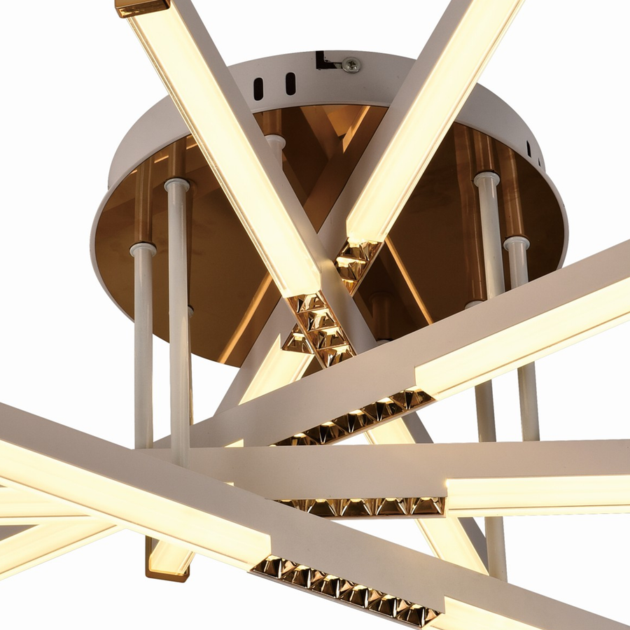 LED lustr s dálkovým ovládáním LT182/5WH, 69W, 5 prvků, studené/teplé/neutrální světlo, stmívatelný, bílý