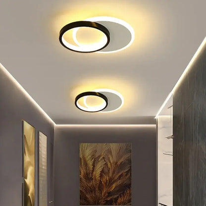 27W SMALON LED nástěnné světlo, 2 kruhy, studené/teplé/neutrální světlo, černá bílá