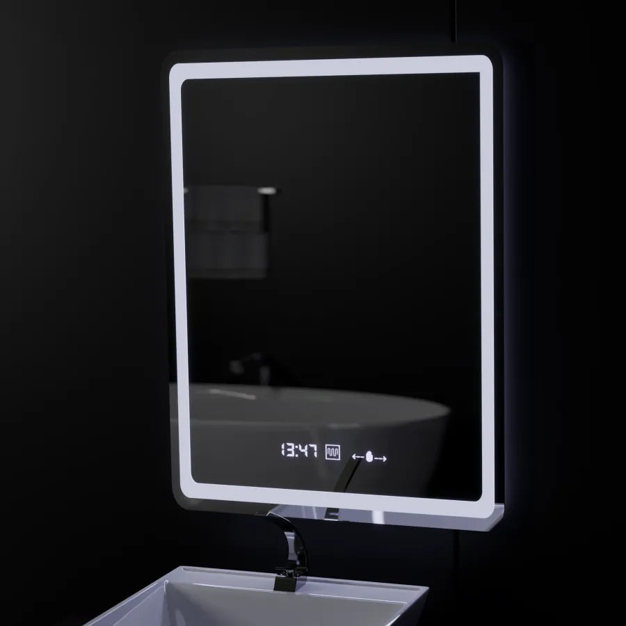 Obdélníkový LED zrcadlo 60x80 cm Motionglow Sensor Marcellow Wizz System odmrazování hodin a dimable teploměr