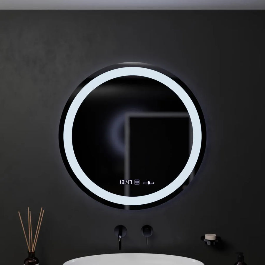 60 cm kulatý LED zrcadlo Celeste Motionglow Marcello Dimable Clock Defrition System