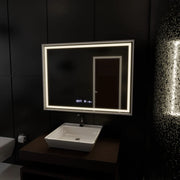 Zrcadlo LED obdélníkový 120x80cm Verite Imperial Silver Motion Glow Marcello Clock Defrition System & Dimable teploměr