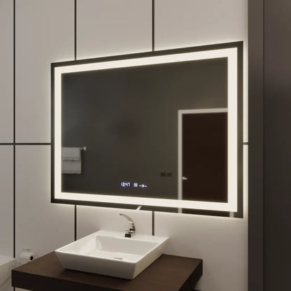 Mirror LED obdélníkový 120x80cm vérité Motionglow Marcello, deaktivační systém, teploměr a hodiny, daimable