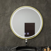 Mirror LED ROUND 70 cm Touch Glanz System DeFrost RAMA ROSE GOLD BRUDGED