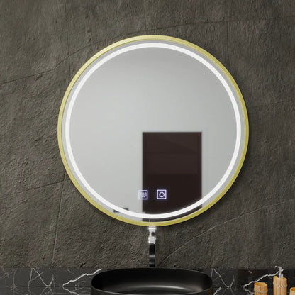 Mirror LED ROUND 70 cm Touch Glanz System DeFrost RAMA ROSE GOLD BRUDGED