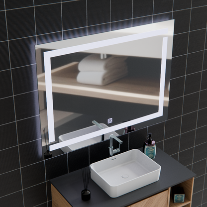 Giga LED zrcadlo, 80x60cm, Silver, Touch, 6000K light