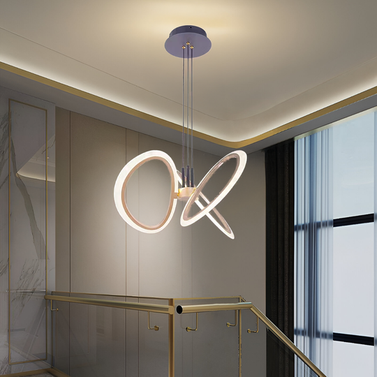 Závěsný LED lustr s dálkovým ovládáním RIMINI 52W, 3 prvky, studené/teplé/neutrální světlo, stmívatelné, zlaté LED lustry s dálkovým ovládáním Výchozí název Alessandro Design