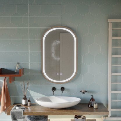 LED dotykový zrcadlo import nemoci Systém 50x80 cm rám růžového zlata