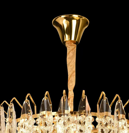Clarelier Crystal Windsor Elegance 6x E14, průměr 49 cm, lesklé zlato, nastavitelná výška