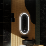 Oválné LED zrcadlo, 50x100cm, Velara Touch, Demister System, Stmívatelné