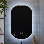 Oválné LED zrcadlo, 50X80cm, E14S/50X80, Touch, Demister System