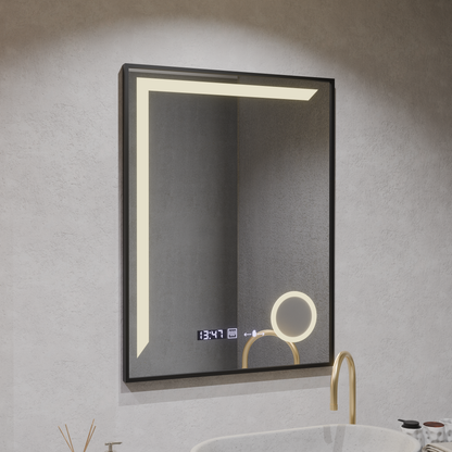 LED zrcadlové senzor pohybu Francesca 80x60 cm Studené světlo/studená/neutra Dimable System Debrosting Clock Marcello Funghhi Collection