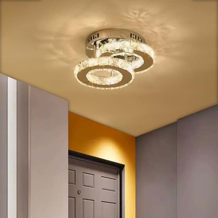 LED LED LED LED Royro Rondra s krystaly, 2 světelné zdroje, 26W, lesklý chrom