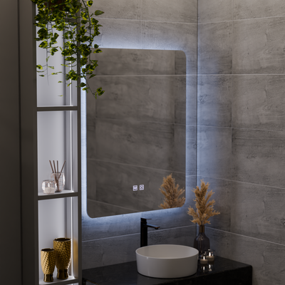 ARTEA dotykové obdélníkové LED zrcadlo, 60X80cm, Demister System, Stmívatelné, 6000K