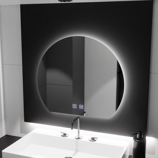 Půlměsícové LED zrcadlo, 60x54, Soluna Touch, Demister System, Stmívatelné zrcátka Korman E Výchozí název Alessandro Design