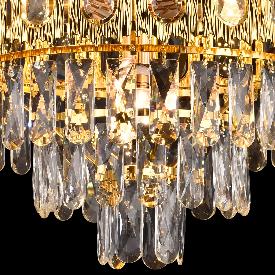 Corona Corona Corona 5xe14 Chanderier, průměr 40 cm, lesklé zlato, rebbabilní výška
