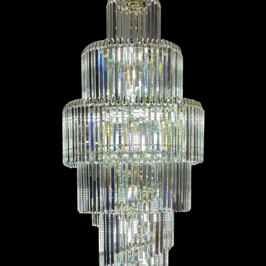 Crystal Chandier Windsor Altiora, průměr 60 cm, výška 1800 cm, lesklé zlato, nastavitelná výška, elegantní design