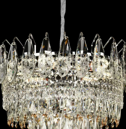 Clarelier Crystal Windsor Elegance 6x E14, průměr 49 cm, lesklé zlato, nastavitelná výška