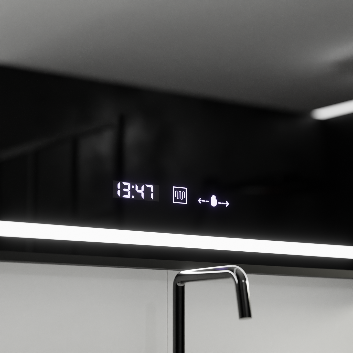 Zrcadlo LED obdélníkový 120x80cm Raggio Motion Glow Marcello Dezoring System teploměr a dimable hodiny