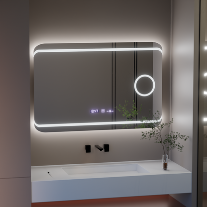 Zrcadlo LED obdélníkový 100x60 cm Capri Design Motiongllow Marcello Demontling Hoding Dezonta Systém