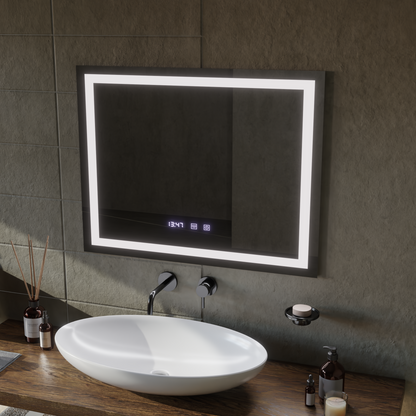 LED Touch Werner Mirror Defrition System, hodiny a teplota 80x60 cm
