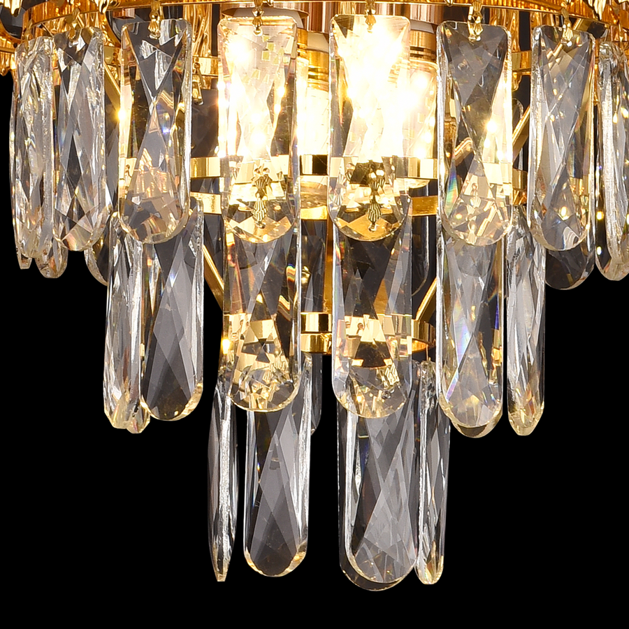 Crystal Chandier Corona Incanto 3xe14, průměr 30 cm, lesklé zlato, reblabilní výška