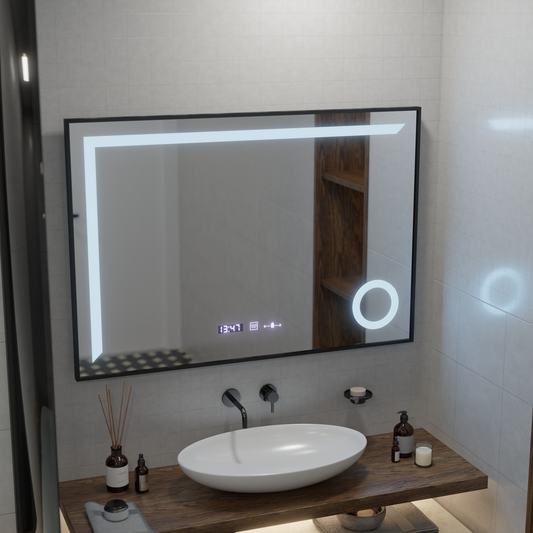 Senzor Sensor Sensor LED Sensor Sofia s rozmrazovací funkcí 110x65 cm teplé/studené/neutrální dimable světlo, ROSE GOLD BRUDHED FRAME, Marcello Funghi Collection