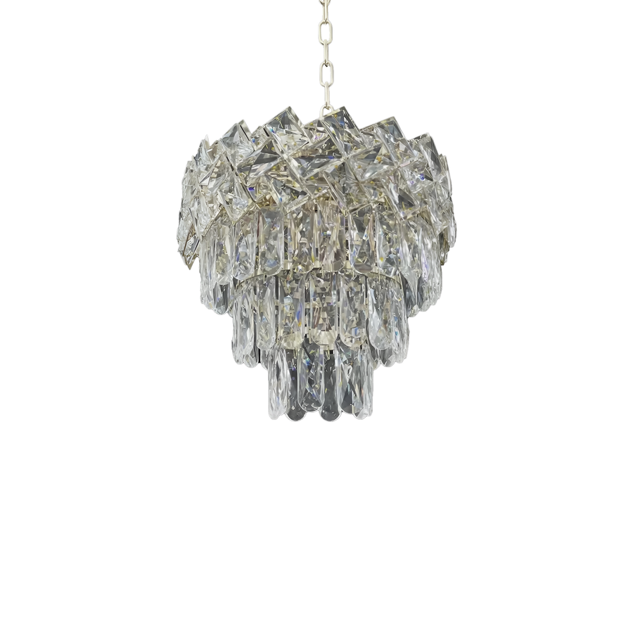 Crystal Chandier Windsor Petito 3xe27, průměr 30 cm, lesklý chrom, nastavitelná výška
