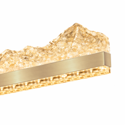 Závěsný LED lustr s dálkovým ovládáním MARISTELLA 90W, Studené/Teplé/Neutrální světlo 3000K/4000K/6000K, Stmívatelné, Nastavitelná výška, Zlato, Kov a Křišťál