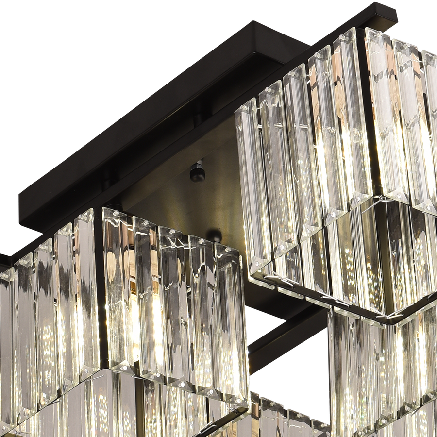 Klasický moderní gruzínský lustr, LC111/6BK, 6x E27, černý, kov a sklo