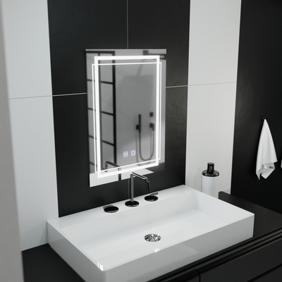 Zrcadlo LED obdélníkový 50x70cm dotykový systém deaktivace Koven