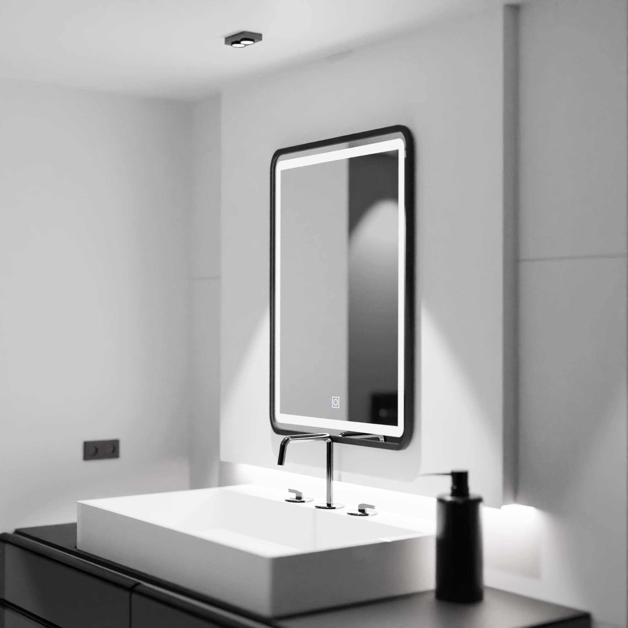Zrcadlo LED obdélníkový 60x80 cm ombe základní dotek