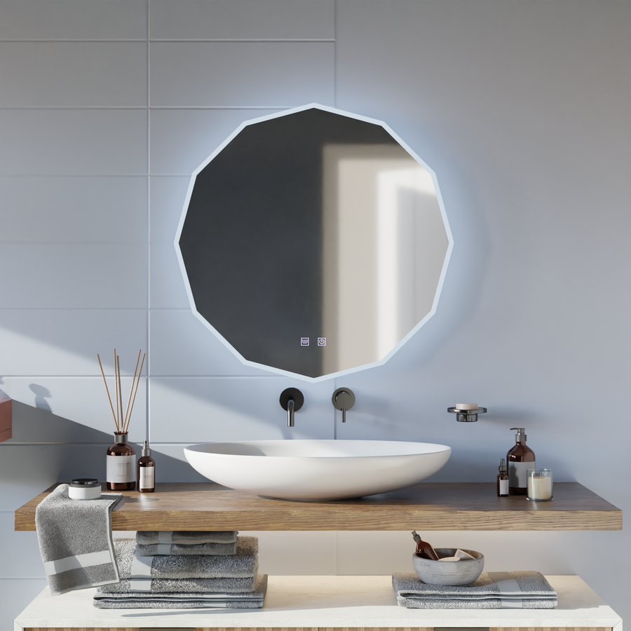 LED Touch Lichtkrois LED Mirror, 70x70 cm