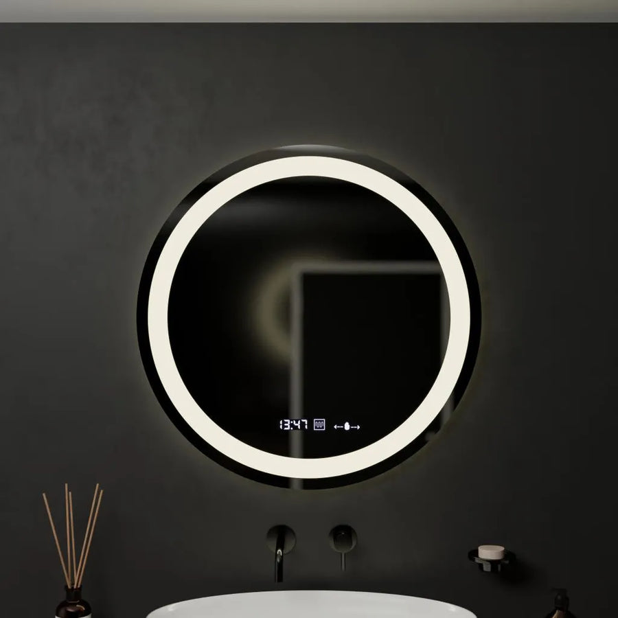 60 cm kulatý LED zrcadlo Celeste Motionglow Marcello Dimable Clock Defrition System