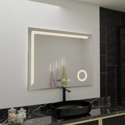 Zrcadlo LED obdélníkový 100x80cm Precision Motiongllow Marcello Demontling Defrost & Teplometer Wolf Cosmetic