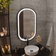 Zrcadlový LED Touch Helmut Defrition System, hodiny a teplota 50x80 cm Černý štětec